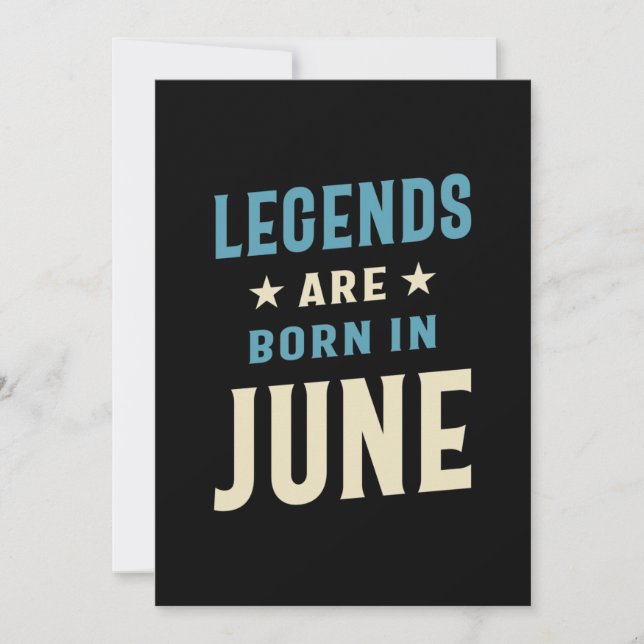 Legends are Born in June - June Birthday Thank You Card (Front)