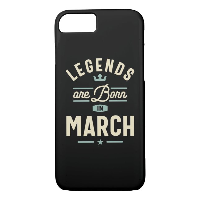Legends are Born in March - March Birthday Case-Mate iPhone Case (Back)