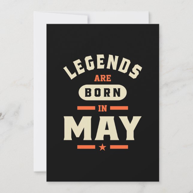 Legends are Born in May - May Birthday Invitation (Front)