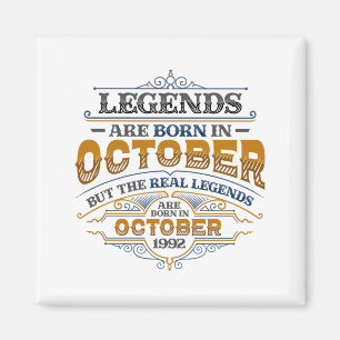 Legends Are Born In October 1992 Womens Birthday C Magnet