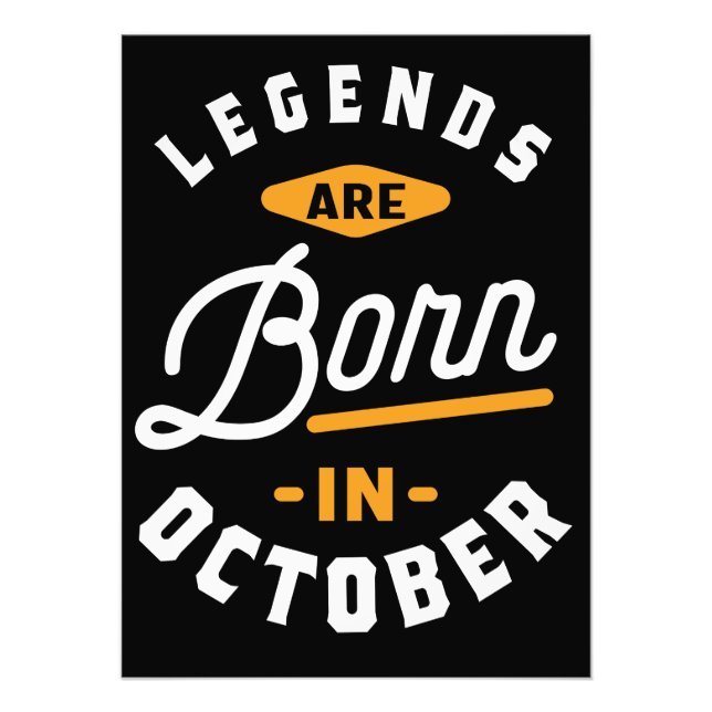 Legends Are Born In October Photo Print (Front)