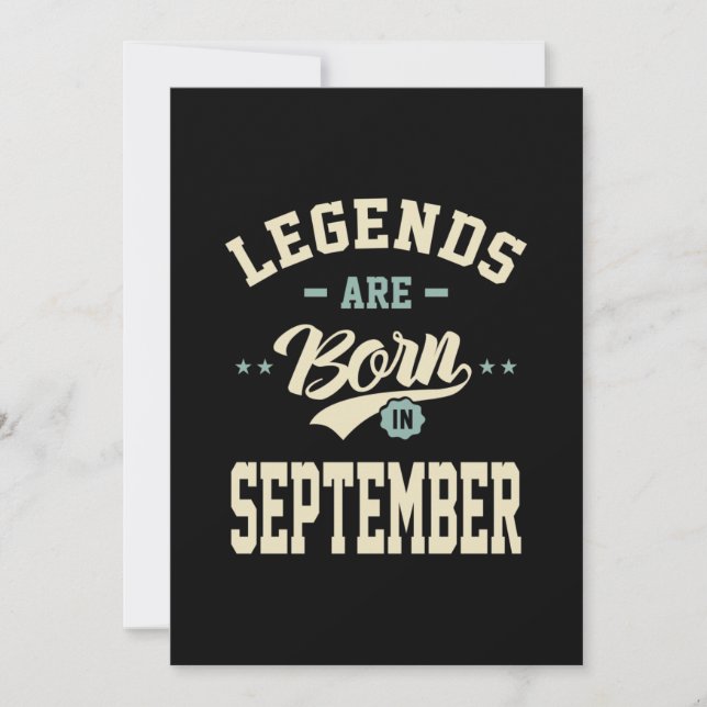 Legends are Born in September - September Birthday Thank You Card (Front)