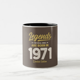 Legends Born in 1971 - 51st birthday Retro Classic Two-Tone Coffee Mug