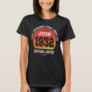 Legends Born In June 1932 90th Birthday 90 Years O T-Shirt