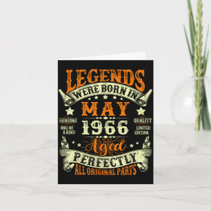 Legends born in may 1966 vintage 60th birthday men card