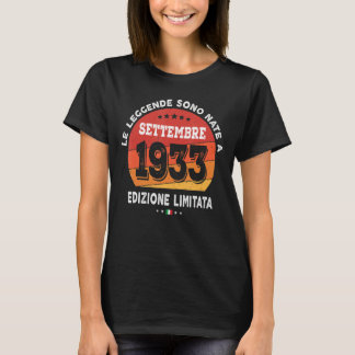 Legends Born In September 1933 89th Birthday 89 Ye T-Shirt