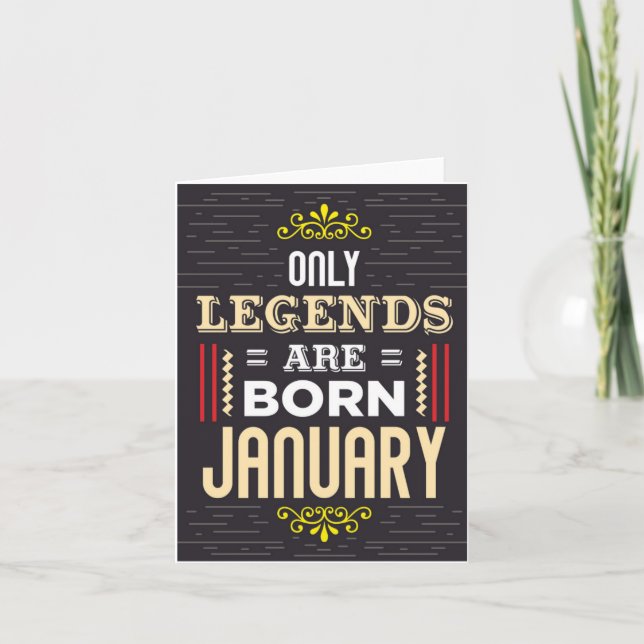 Legends Born January Birthday Card (Front)