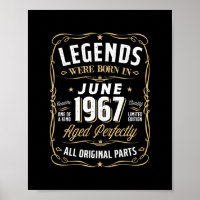 Legends June 1967 Gift 55 Year Old 55th Birthday