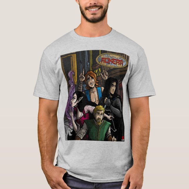 Legends of Aukera basic grey t-shirt (Front)