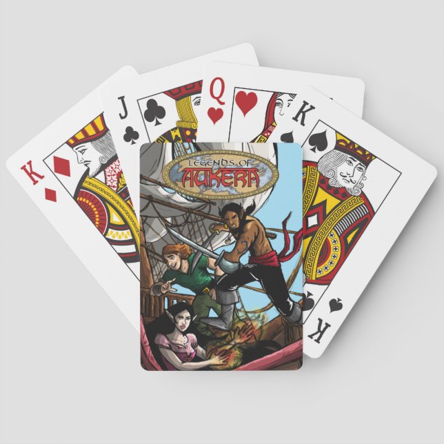 Legends of Aukera V2 design playing cards (Back)