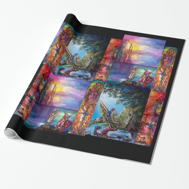 LEGENDS OF MAGIC & MYSTERY/ANGELICA AND SEA DRAGON WRAPPING PAPER (Unrolled)