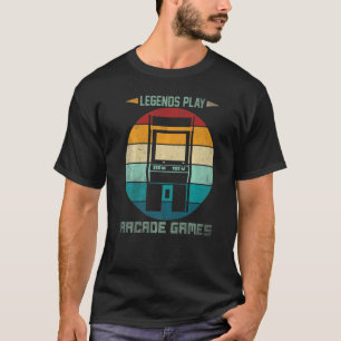 Legends Play Arcade Games Retro Colours Art Hobby  T-Shirt