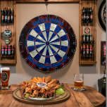 Legends' Retreat Dartboard<br><div class="desc">Elevate your game room or man cave with our Legends' Retreat Dartboard. Designed for both fun and durability, this dartboard features a striking red, white, and blue colour scheme, encased in a sturdy aluminium frame. The pre-printed text, "DARTS & LAUGHS - WHERE LEGENDS HANG OUT!", adds a playful touch, perfect...</div>
