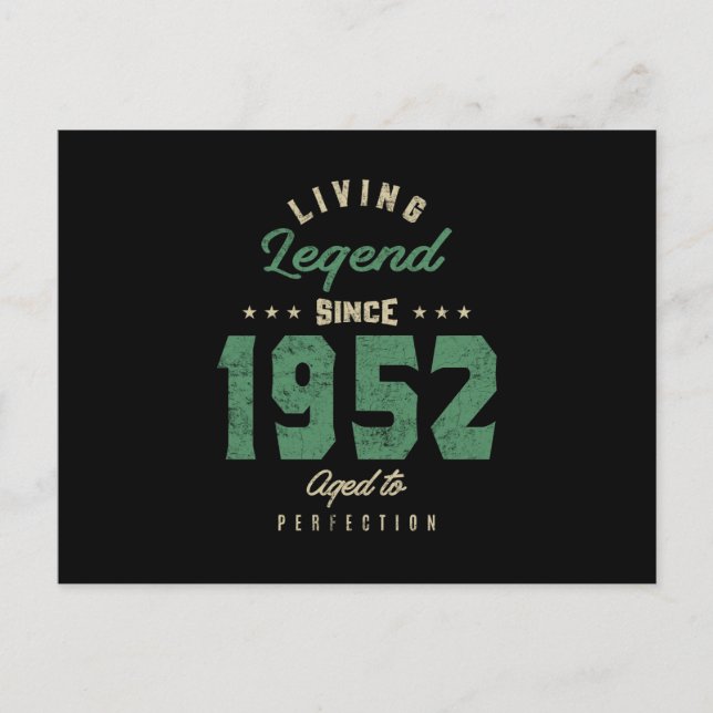 Legends Since 1952 Birthday Gift Postcard (Front)
