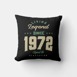 Legends Since 1972 Birthday Gift Cushion