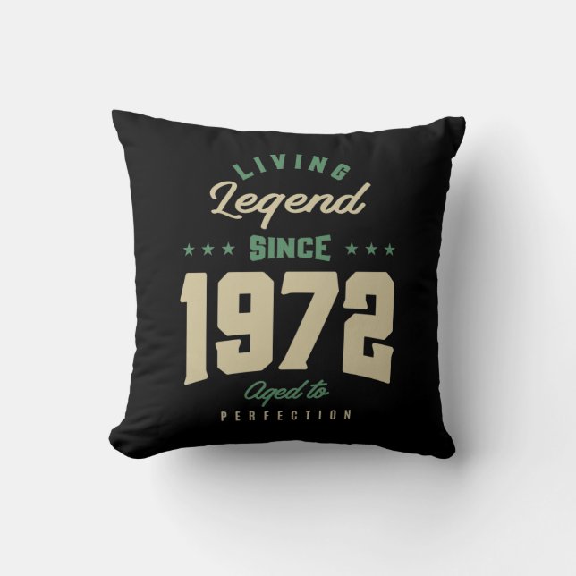 Legends Since 1972 Birthday Gift Cushion (Front)
