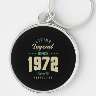Legends Since 1972 Birthday Gift Key Ring