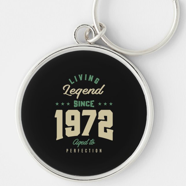 Legends Since 1972 Birthday Gift Key Ring (Front)
