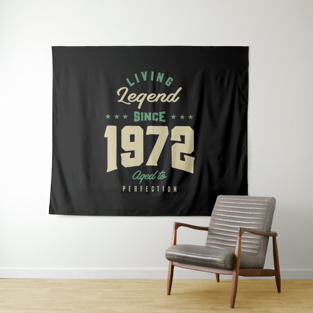 Legends Since 1972 Birthday Gift Tapestry (In Situ (Horizontal))