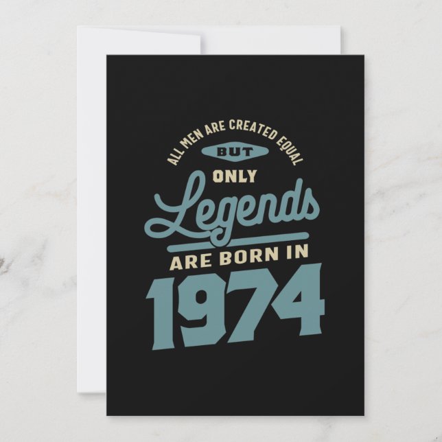 Legends Since 1974 Birthday Gift Thank You Card (Front)