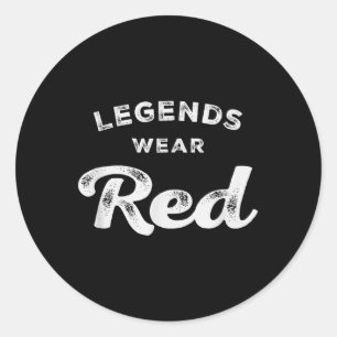 Legends Wear Red Team Spirit Game Gear Colour War Classic Round Sticker