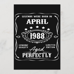legends were born in april 1988 birthday t-shirts card