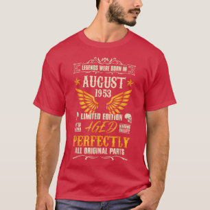 Legends Were Born in August 1953 - Rocker Biker 69 T-Shirt