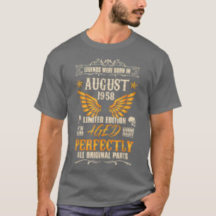 Legends Were Born in August 1958 - Rocker Biker 64 T-Shirt