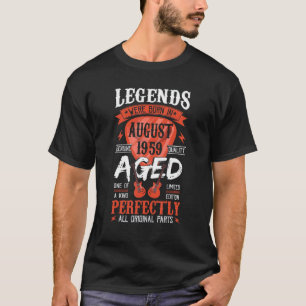 Legends Were Born In August 1959 Guitar Pick Guit T-Shirt
