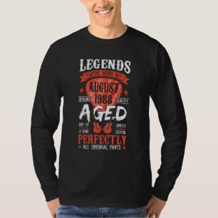 Legends Were Born In August 1988 Guitar Pick Guit T-Shirt