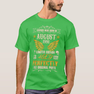 Legends Were Born in August 1991 - Rocker Biker 31 T-Shirt