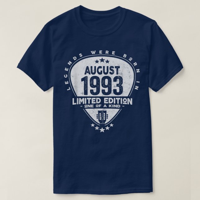 Legends Were Born In August 1993Guitar 2087 T-Shirt (Design Front)