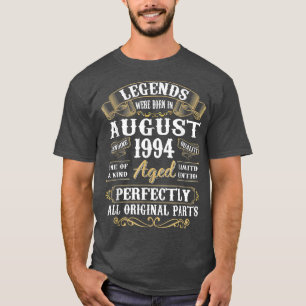 Legends Were Born In August 1994 28th Birthday Gif T-Shirt