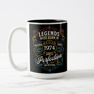 Legends were born in Birth Year Birthdate  Two-Tone Coffee Mug