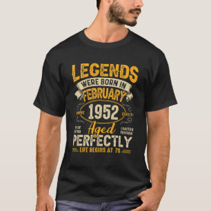 Legends Were Born In February 1952 70Th Birthday T-Shirt