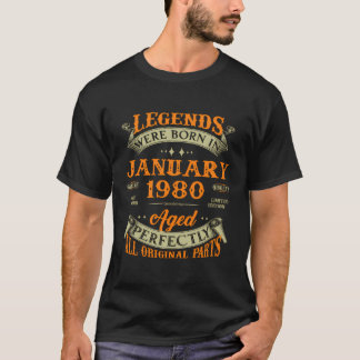 Legends Were Born In January 1980 43Rd Birthday T-Shirt