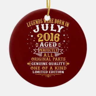 Legends Were Born In July 2016 6 Years Old 6th Ceramic Tree Decoration