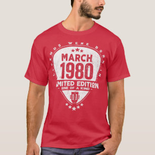 Legends Were Born In March 1980Guitar754 T-Shirt
