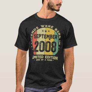 Legends Were Born In September 2008 Teenager 13th  T-Shirt