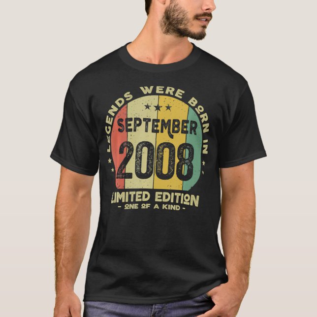 Legends Were Born In September 2008 Teenager 13th  T-Shirt (Front)