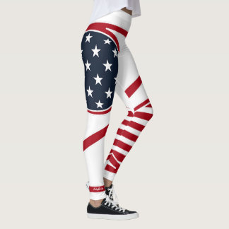 Legging with colours red white and blue