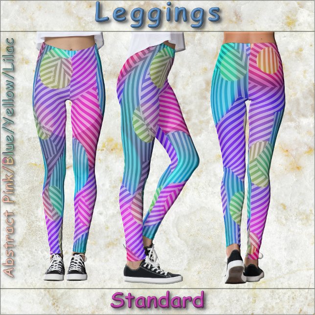 LEGGINGS - Abstract Pink/Blue/Yellow/Lilac (Creator Uploaded)