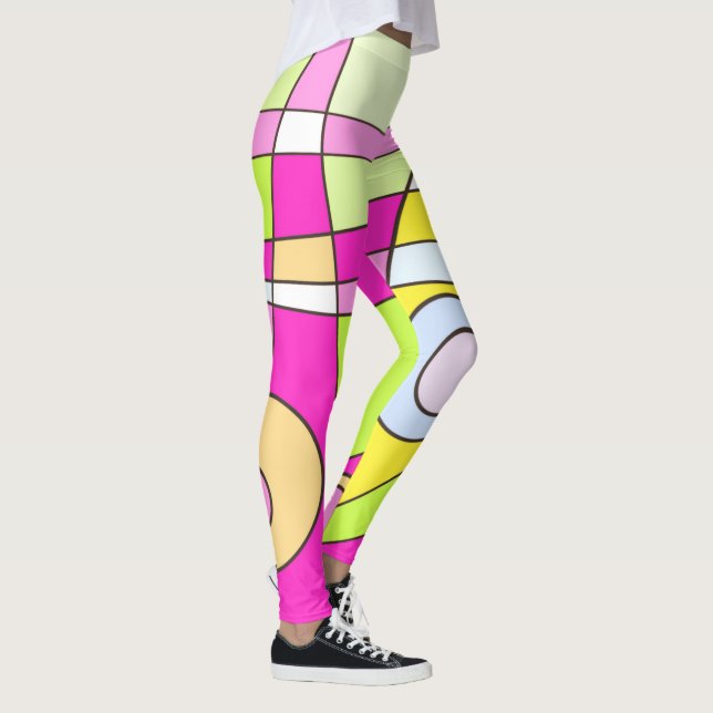 Leggings Abstract Surfing Bubblegum (Right)
