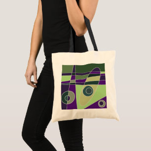 Leggings Abstract Surfing Green Purple Tote Bag