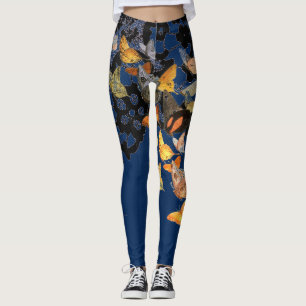 LEGGINGS ANTIQUE LACE PATTERN WITH BUTTERFLIES
