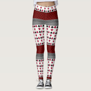 Leggings black and red fashion youth card game pat