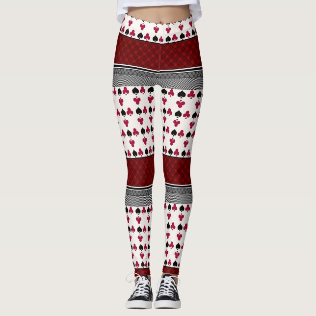 Leggings black and red fashion youth card game pat (Front)