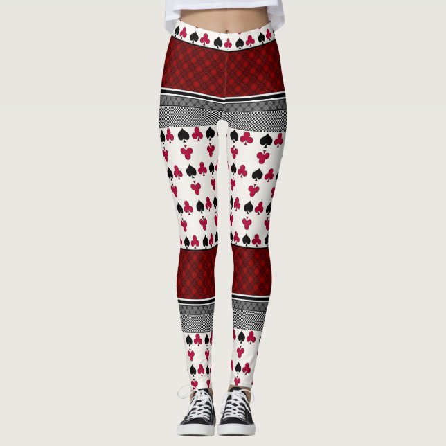 Leggings black and red fashion youth card game pat (Front)