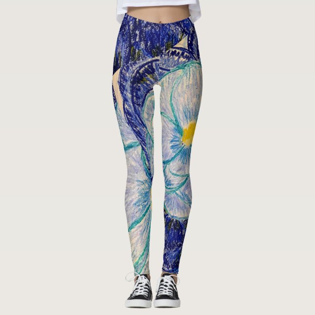 Leggings Blue Camelia (Front)
