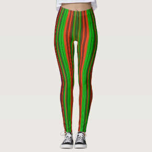 Leggings ~Christmas shades striped ~